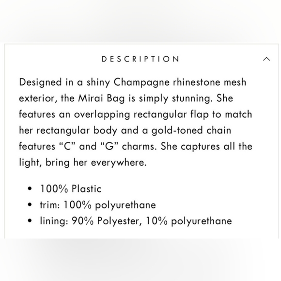 NWT CULT GAIA Mirai Allover Crystal Chain Shoulder Bag Champagne - Picture 4 of 14